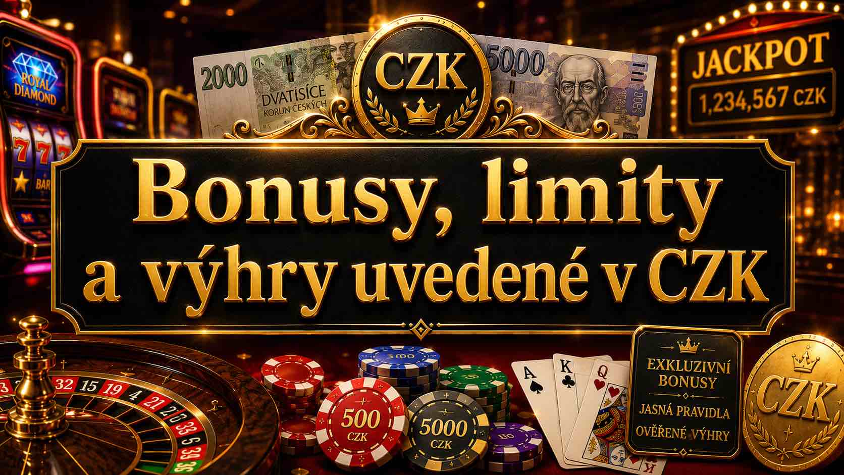 Bonusy CZK, limity a výhry uvedené v CZK